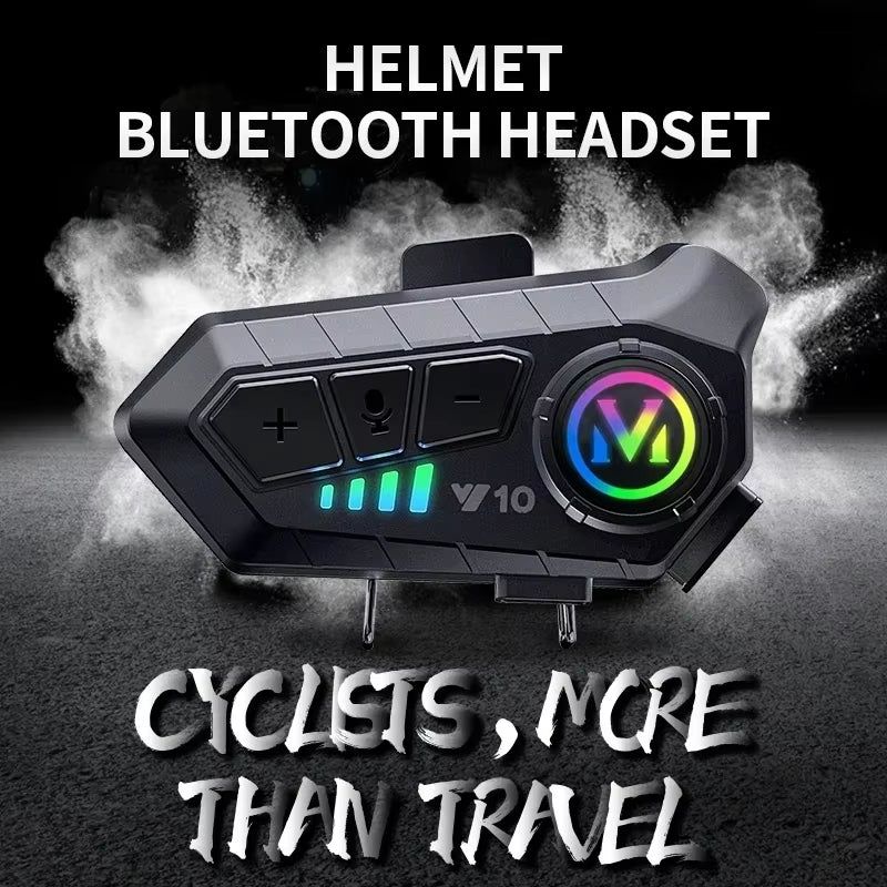 Y10 Bluetooth Motorcycle Helmet Headset – 2000mAh Long Standby, Waterproof, Hands-Free Wireless Communication