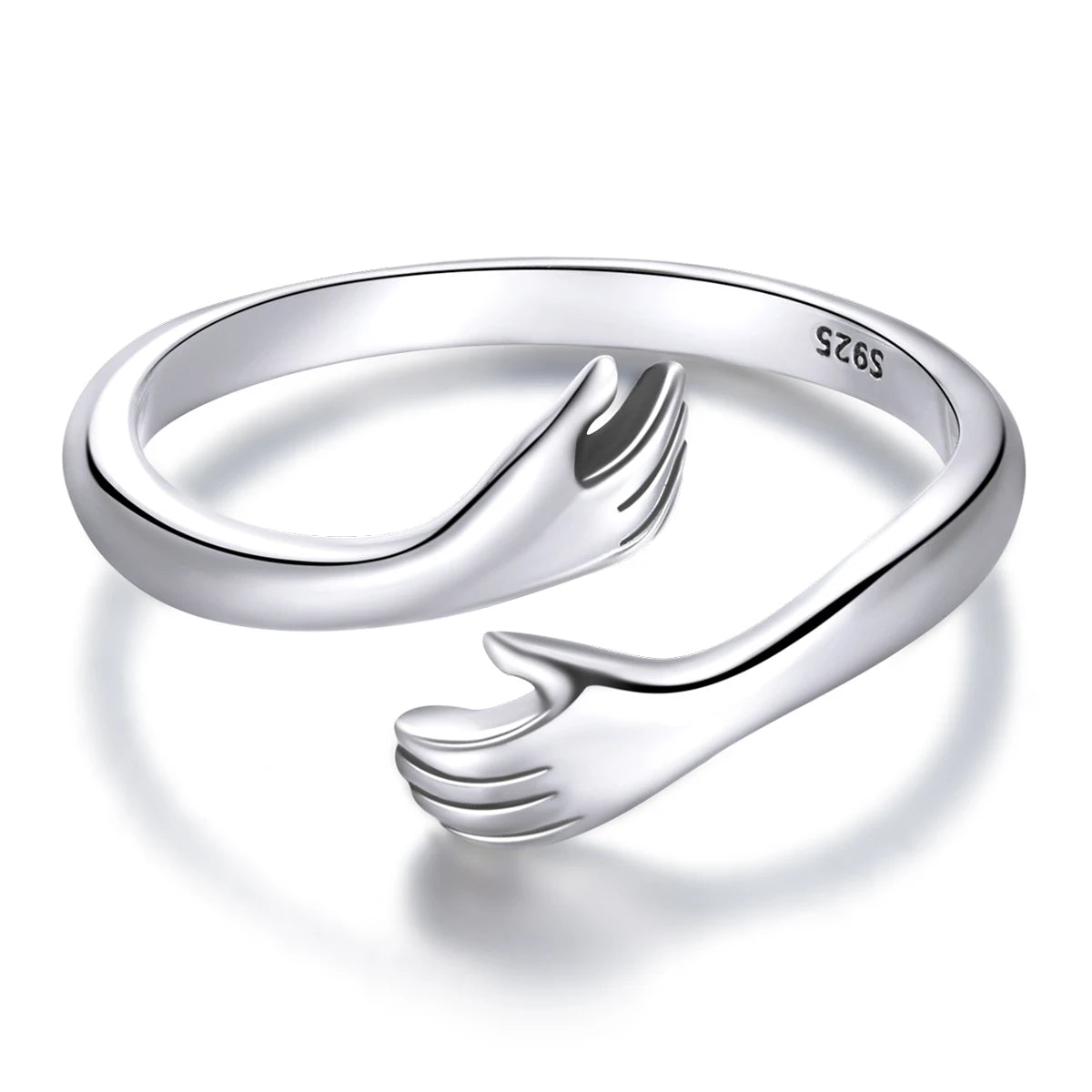 925 Sterling Silver Hug Ring | Adjustable Symbol of Warmth & Love – Elegant Gift for Women