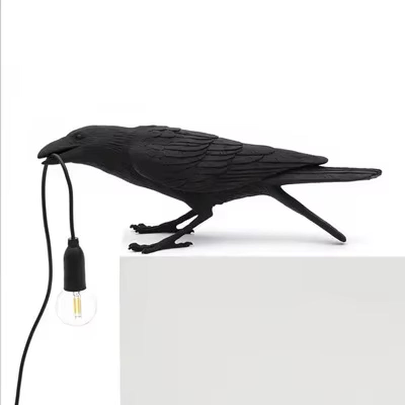 Modern Lucky Bird Table Lamp | Creative Resin Animal Light for Bedroom, Living Room & Home Decor | LED E12 Lighting Fixture