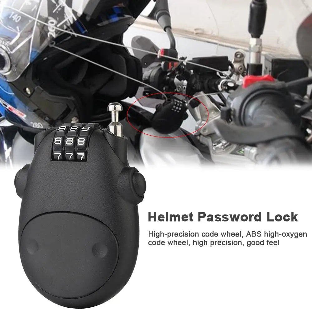 Portable Helmet & Bike Lock | Anti-Theft Telescopic Steel Cable Code Lock for Bicycle, Luggage & Suitcases