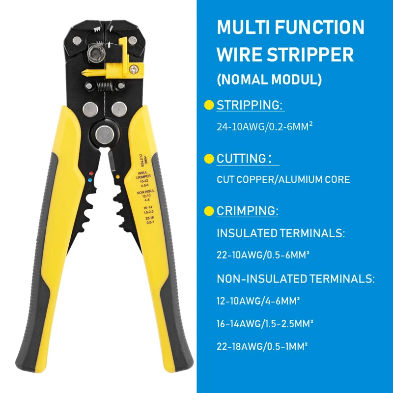 Adjustable Automatic Wire Stripper & Crimper | Multifunctional Cable Cutter & Terminal Crimping Pliers