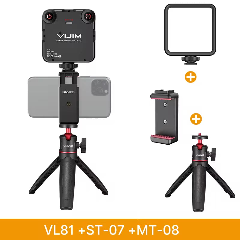 VL81 LED Video Light | 3200-5600K Adjustable Mini Vlog Fill Light – 3000mAh Rechargeable Panel for Photography & Video