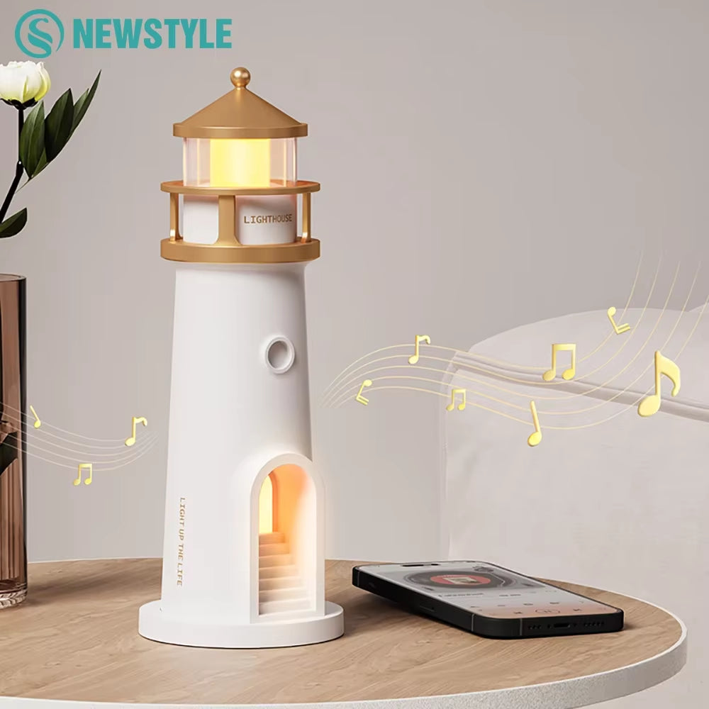 ✨ Moonlight Projection Lighthouse – Motion Sensor, Dimmable Night Lamp with Bluetooth Speaker | Relaxing Ambience, Music & Timer | Perfect Christmas & Birthday Gift!