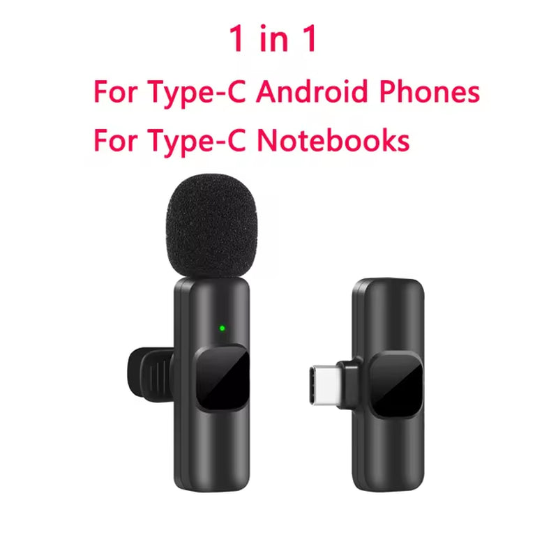 Wireless Lavalier Microphone – Portable Mini Mic for iPhone & Android, Noise Reduction, Live Streaming, Gaming & Video Recording