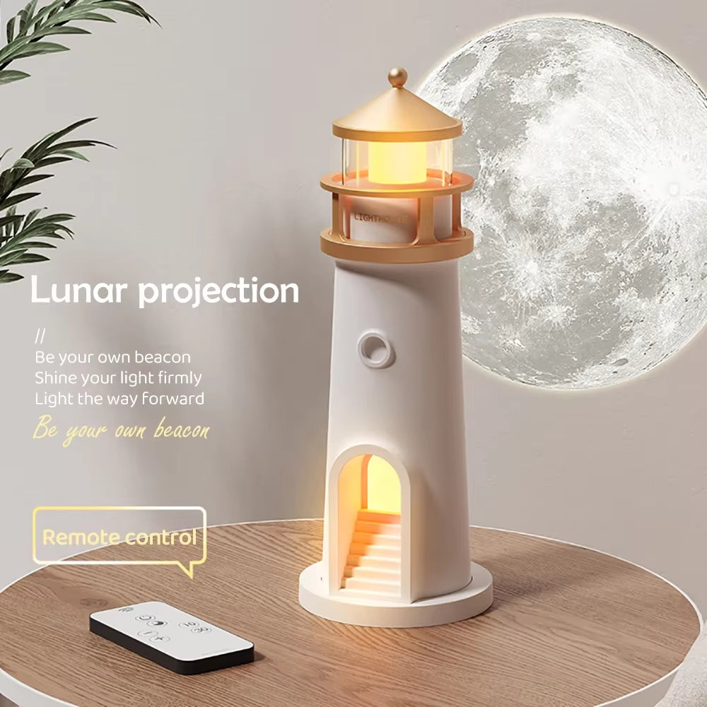 ✨ Moonlight Projection Lighthouse – Motion Sensor, Dimmable Night Lamp with Bluetooth Speaker | Relaxing Ambience, Music & Timer | Perfect Christmas & Birthday Gift!