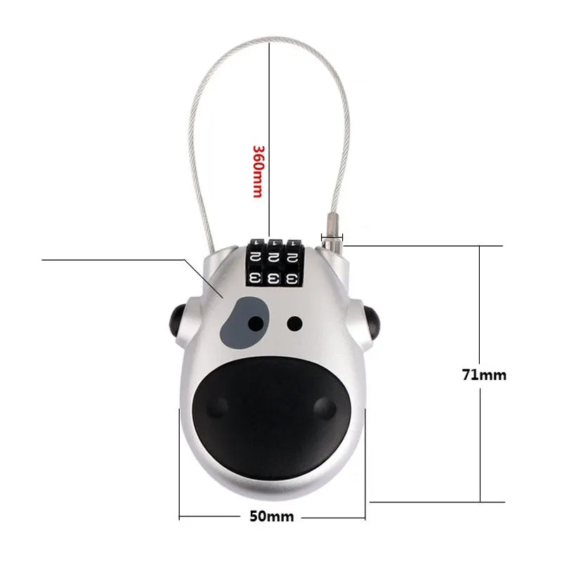 Portable Steel Cable Password Lock – High-Security Telescopic Wire Rope Lock for Helmets, Bikes, Suitcases & More