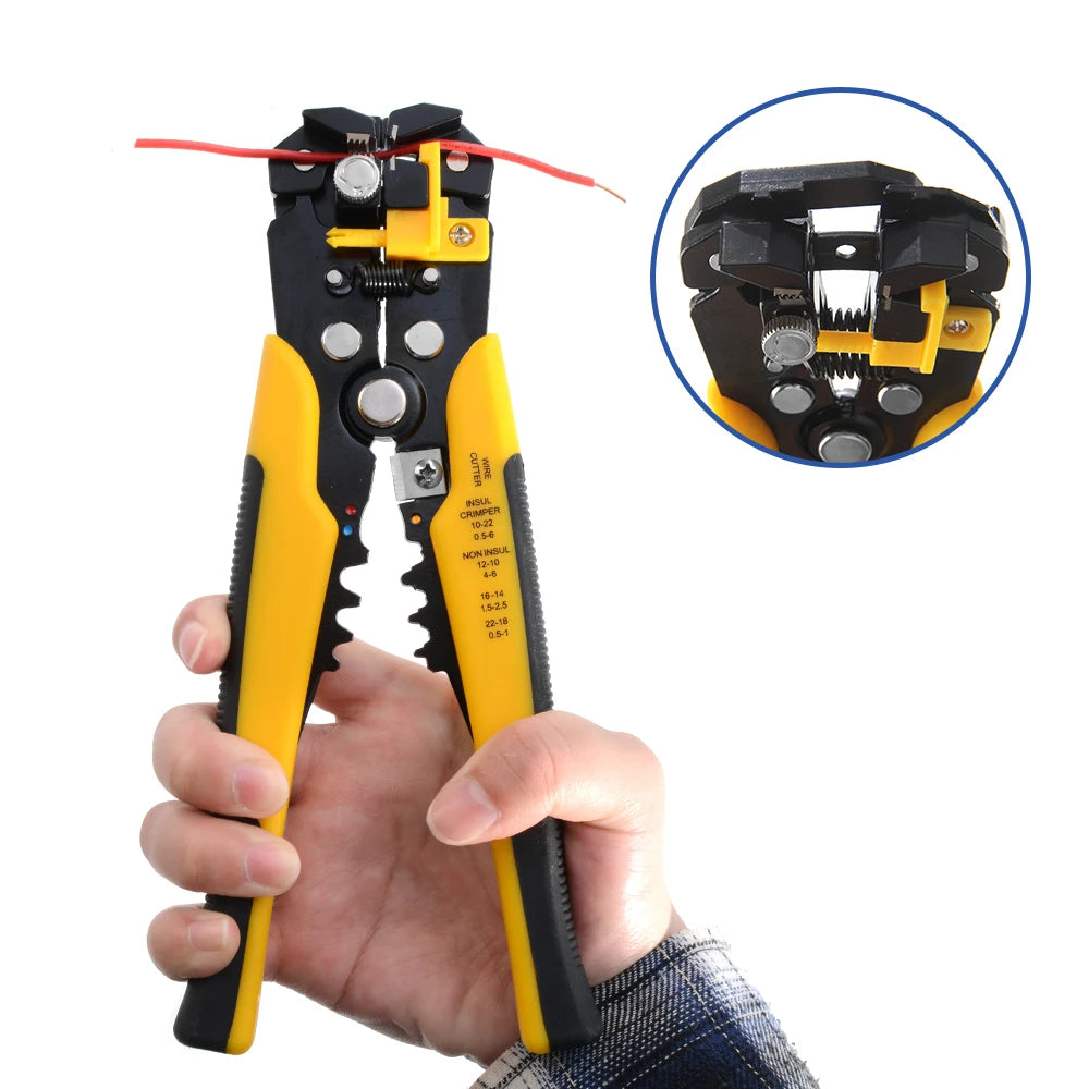 Adjustable Automatic Wire Stripper & Crimper | Multifunctional Cable Cutter & Terminal Crimping Pliers