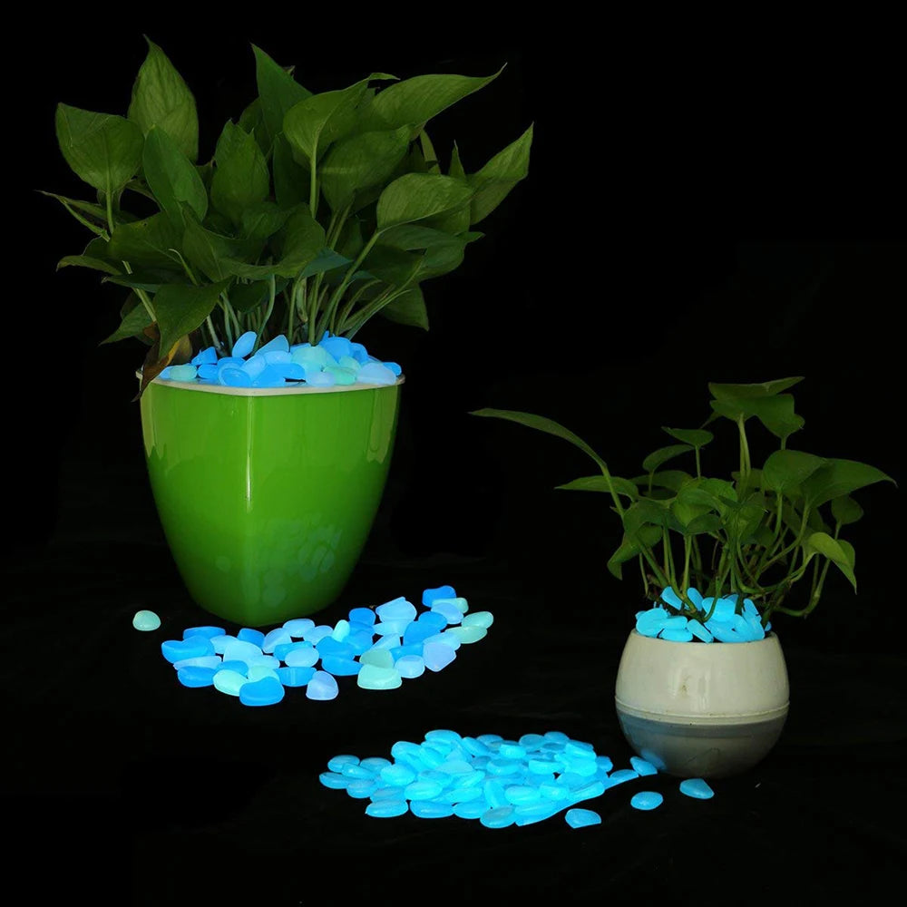 500Pcs Glow-in-the-Dark Garden Pebbles – Luminous Decorative Stones for Walkways, Fairy Gardens, and Yard Decor