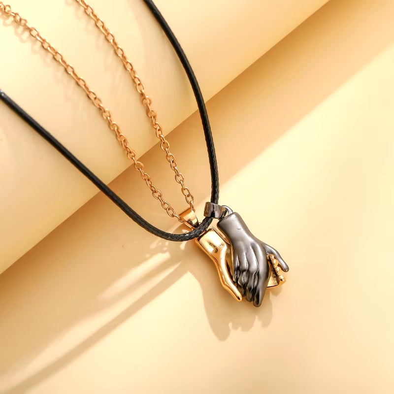 Magnetic Couple Necklaces – 2-Piece Set, Rope Chain Pendants, Symbol of Love & Connection