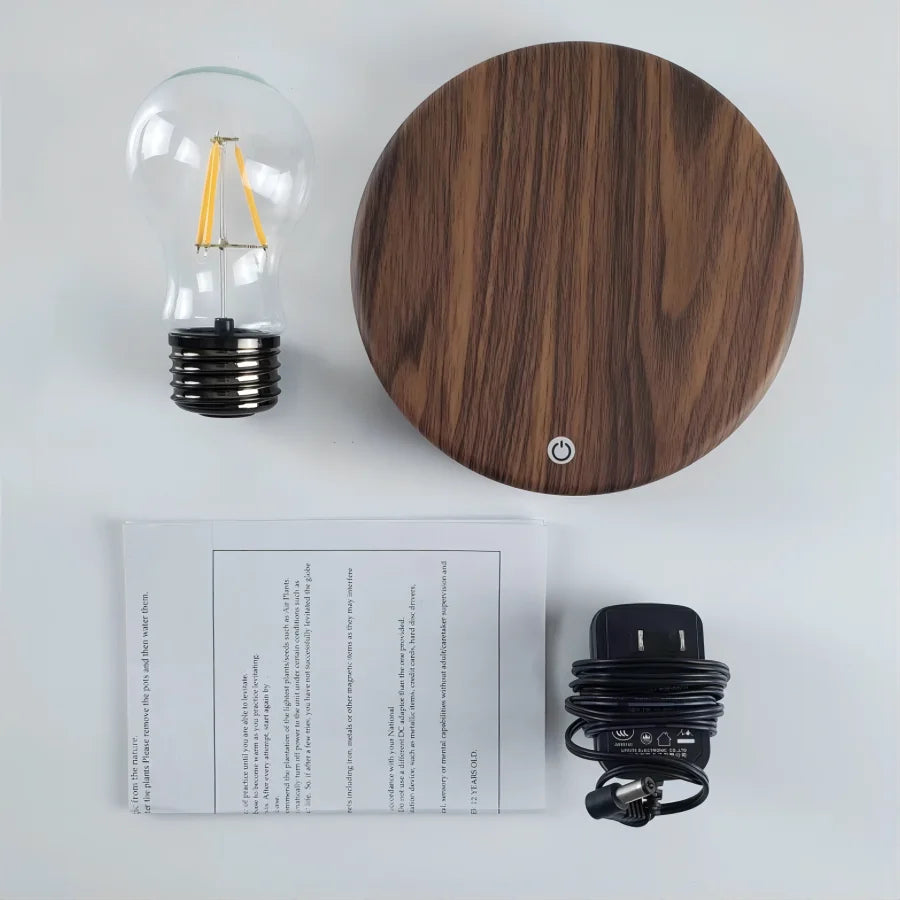 Magnetic Levitation Floating Lamp – Creative LED Bulb with 360° Rotation, Warm White Light, Home & Office Desk Decoration