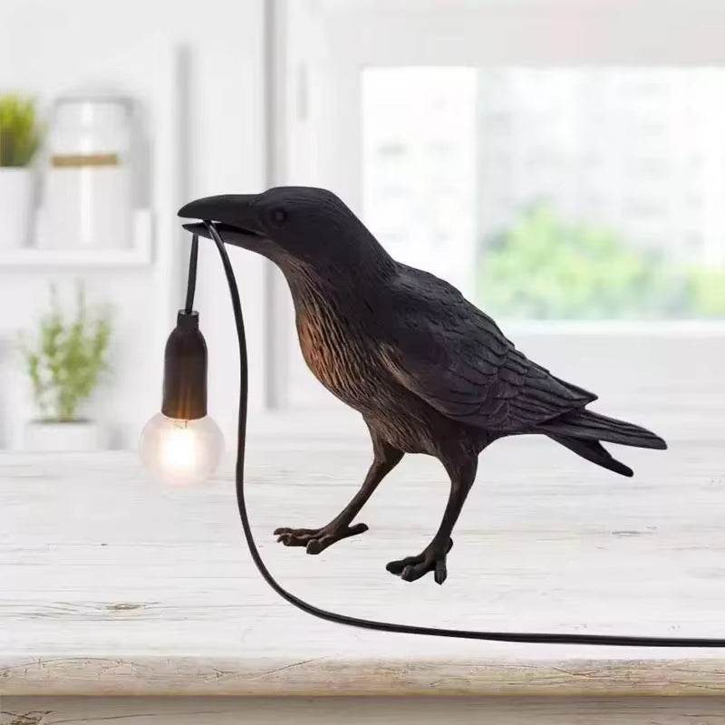 Modern Lucky Bird Table Lamp | Creative Resin Animal Light for Bedroom, Living Room & Home Decor | LED E12 Lighting Fixture