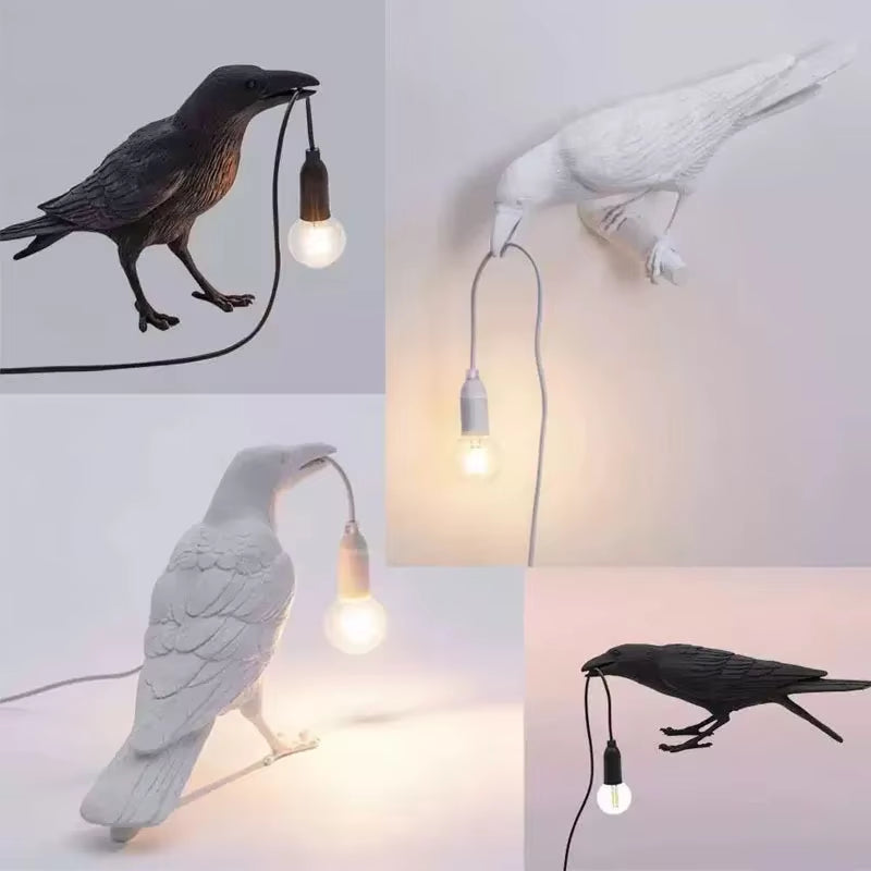 Modern Lucky Bird Table Lamp | Creative Resin Animal Light for Bedroom, Living Room & Home Decor | LED E12 Lighting Fixture