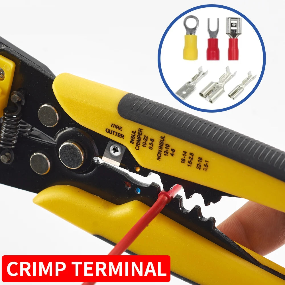 Adjustable Automatic Wire Stripper & Crimper | Multifunctional Cable Cutter & Terminal Crimping Pliers