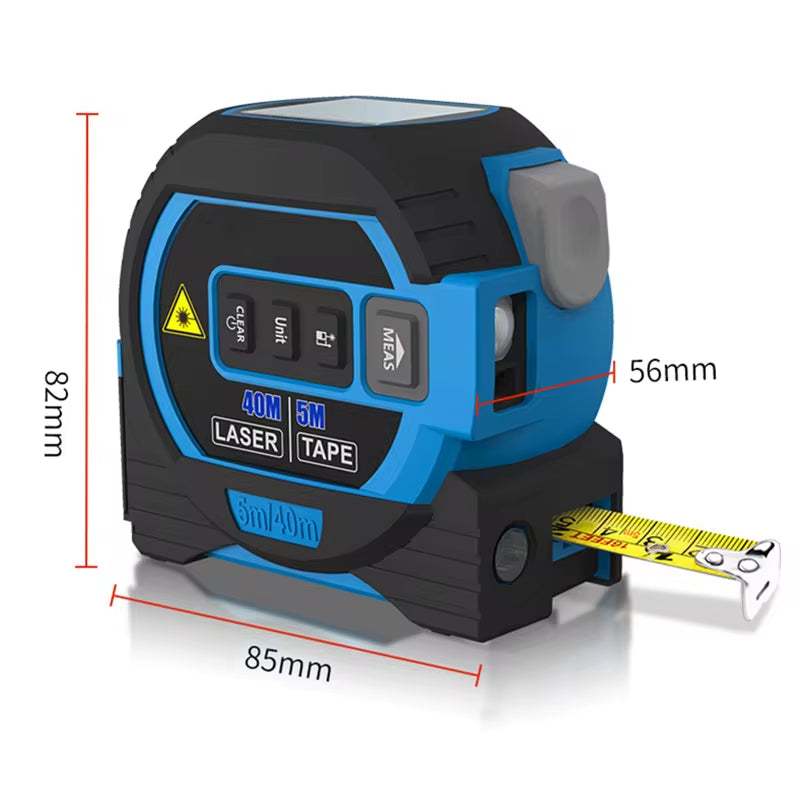 3-in-1 Laser Tape Measure | High-Precision Digital Laser Distance Rangefinder with Infrared and Cross Marking Line