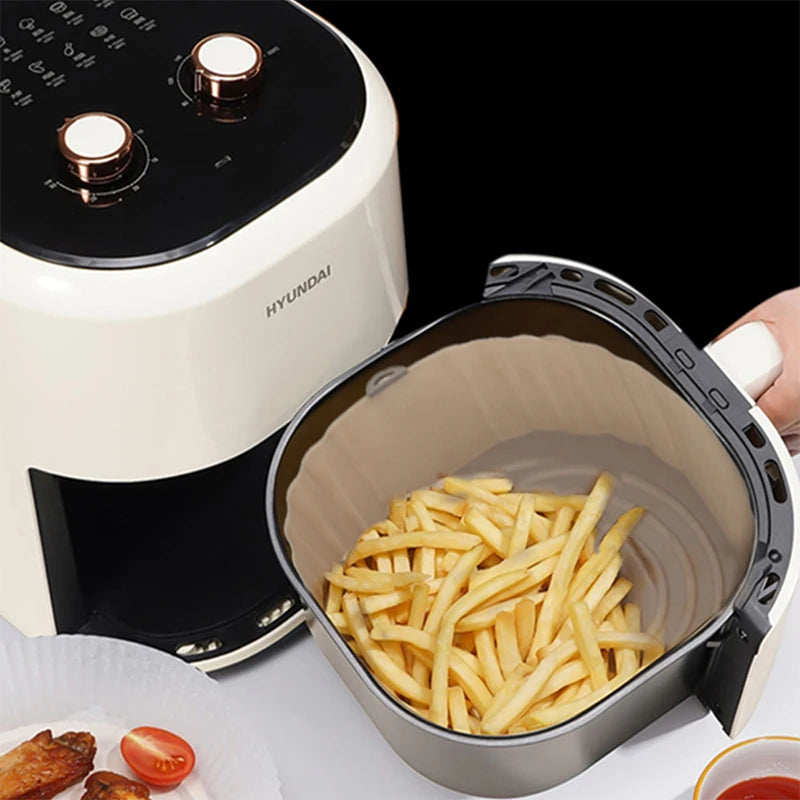 Reusable Air Fryer Silicone Pot | Non-Stick Baking Tray & Basket for Oven, Pizza, Fried Chicken & Grilling