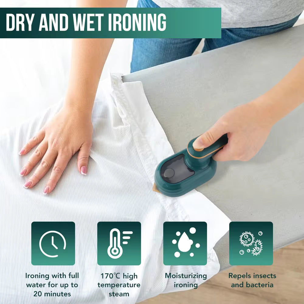 Mini Handheld Garment Steamer | Portable Travel Iron for Quick & Easy Wrinkle Removal