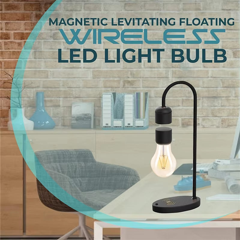 Magnetic Levitating LED Light Bulb | Floating Wireless Desk Lamp & Charger – Unique Home & Office Décor