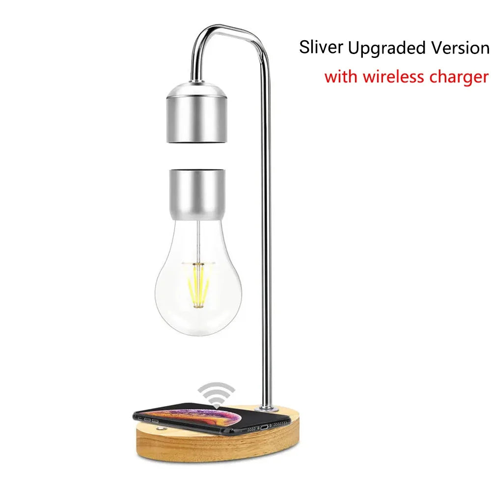 Magnetic Levitating LED Light Bulb | Floating Wireless Desk Lamp & Charger – Unique Home & Office Décor