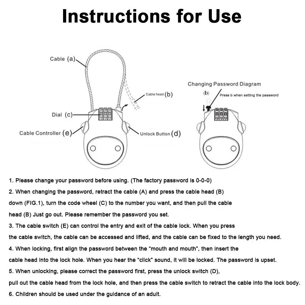 Portable Helmet & Bike Lock | Anti-Theft Telescopic Steel Cable Code Lock for Bicycle, Luggage & Suitcases