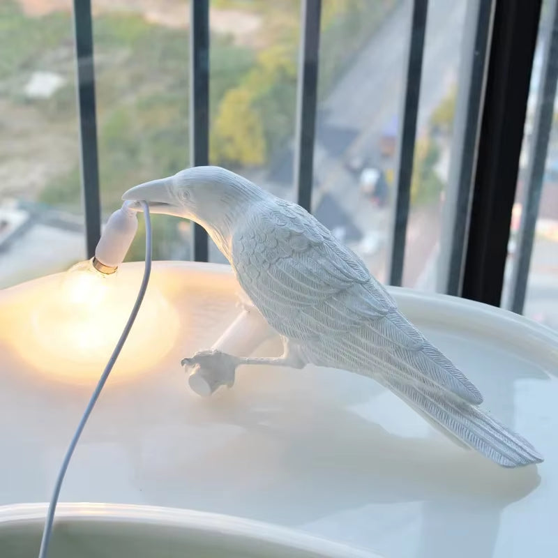 Modern Lucky Bird Table Lamp | Creative Resin Animal Light for Bedroom, Living Room & Home Decor | LED E12 Lighting Fixture