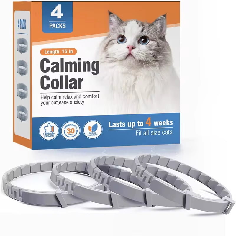 3/4 Pack Dogs Calming Pheromone Collars | Relieve Anxiety for Pets | Adjustable Comfortable Collar for Puppy, Kitten, Large Dogs