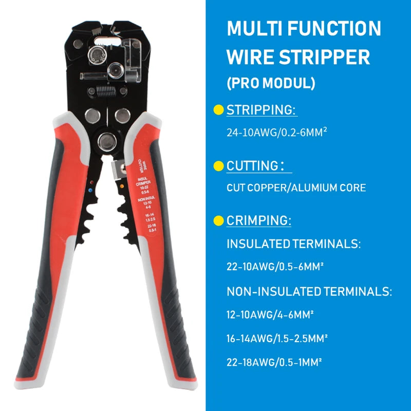 Adjustable Automatic Wire Stripper & Crimper | Multifunctional Cable Cutter & Terminal Crimping Pliers