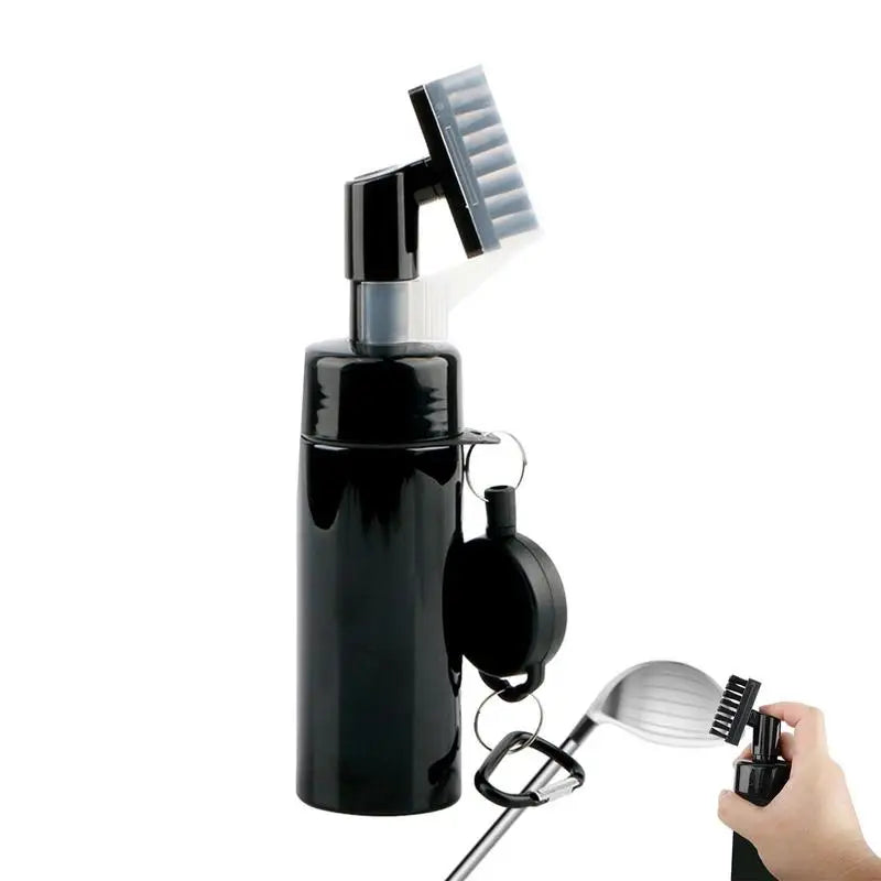 Golf Club Cleaning Brush with Press-Type Water Dispenser | Portable Golf Club Groove Cleaner with Retractable Lanyard