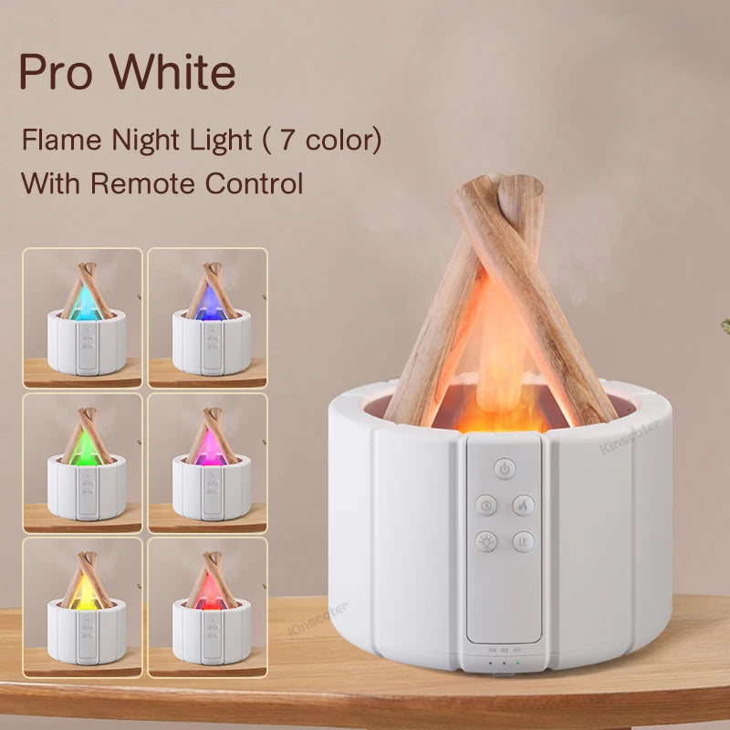 🔥 Simulated Flame Essential Oil Diffuser & Cool Mist Humidifier | Bonfire LED Night Light | Ultrasonic Aroma Fogger