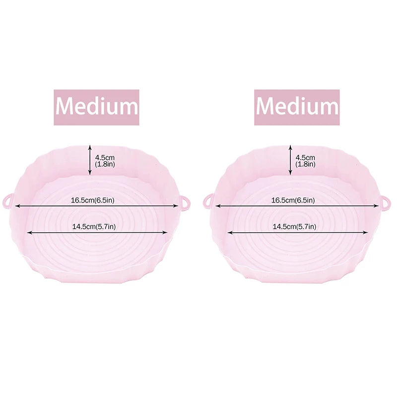 Reusable Air Fryer Silicone Pot | Non-Stick Baking Tray & Basket for Oven, Pizza, Fried Chicken & Grilling