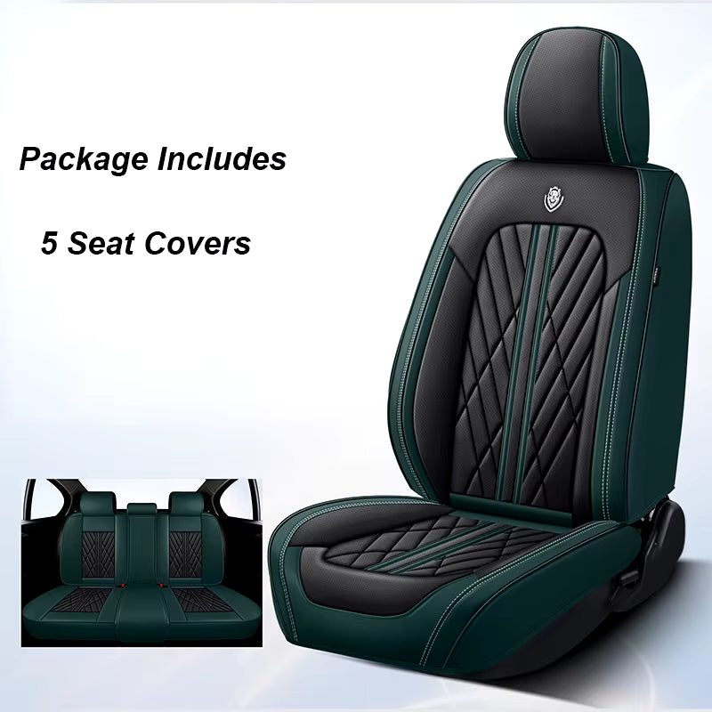 Premium Universal Leather Car Seat Covers - Full Set for Hyundai Solaris, Lancer X, Tiguan, HB20, Peugeot 508 | Stylish Auto Interior Accessories for Women