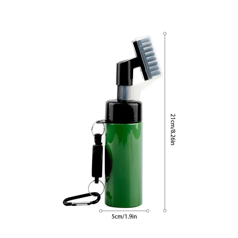 Golf Club Cleaning Brush with Press-Type Water Dispenser | Portable Golf Club Groove Cleaner with Retractable Lanyard