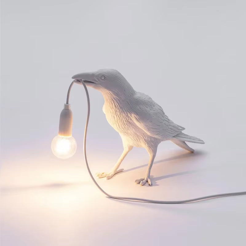 Modern Lucky Bird Table Lamp | Creative Resin Animal Light for Bedroom, Living Room & Home Decor | LED E12 Lighting Fixture