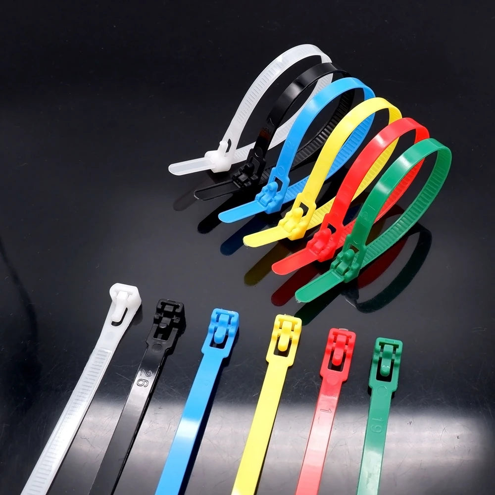 25PCS Reusable Cable Zip Ties | Adjustable & Releasable Nylon Wire Organizers – Strong & Durable